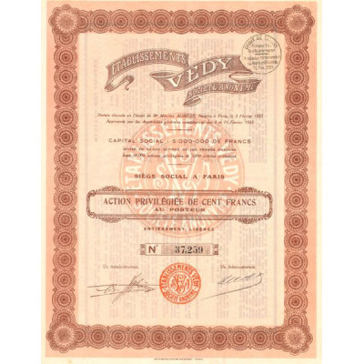 Etablissements Védy S.A. (Act Priv 100 F)