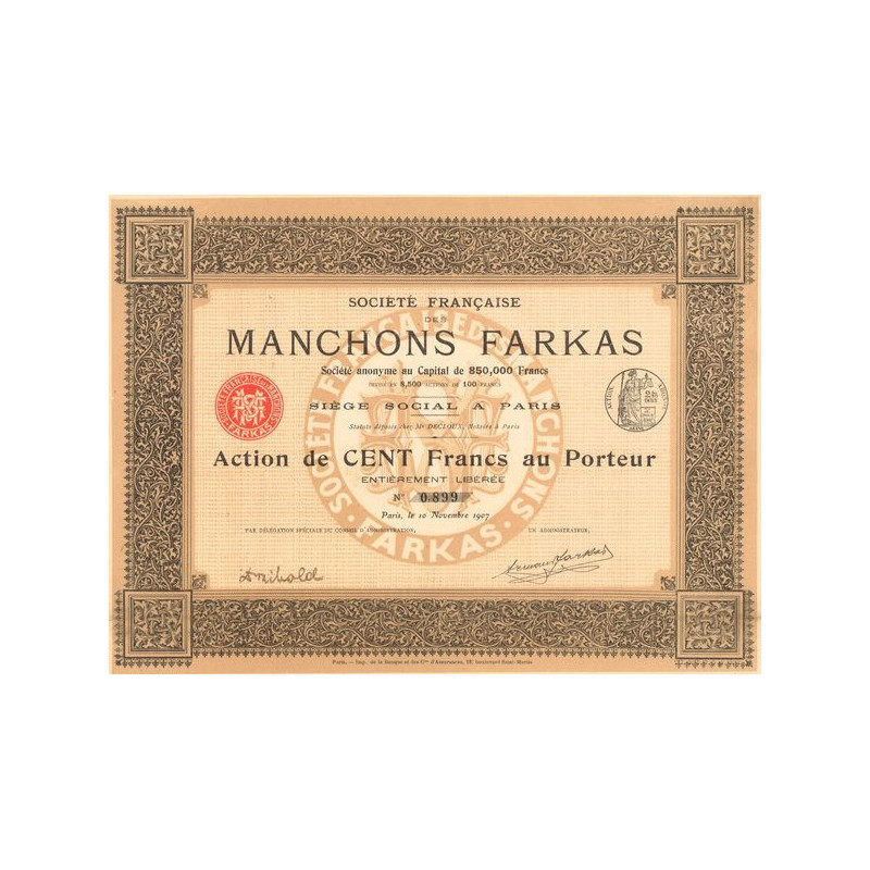 Sté Française des Manchons Farkas (Act 100 F)