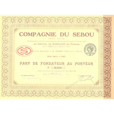 Cie du Sebou S.A. (PF)
