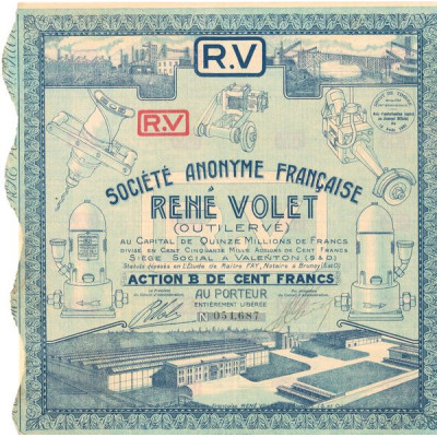 S.A. Française René Volet (Outilervé) (Act B 100 F)