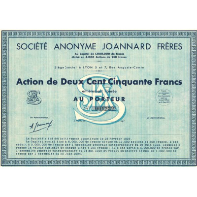 S.A. Joannard Frères (Act 250 F)