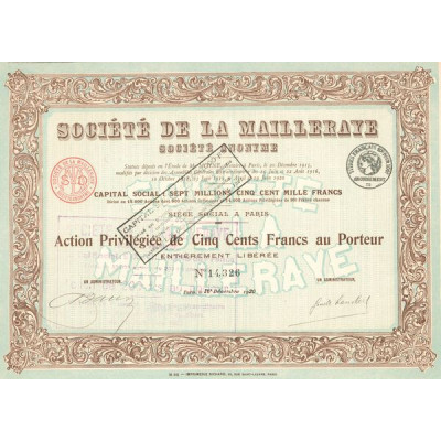 Sté de la Mailleraye S.A. (Act Privil 500 F)