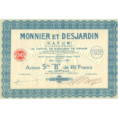 Monnier et Desjardin (S. A. F. U. M.) (Act Série B 100 F)
