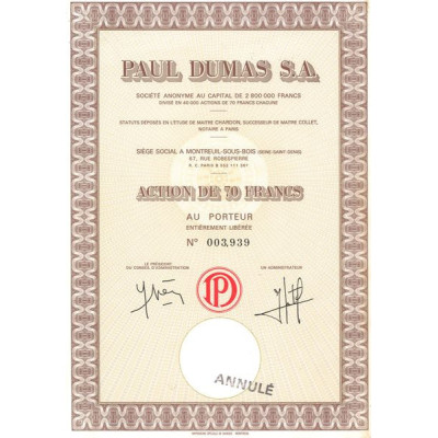 Paul Dumas S.A. (Act 70 F)