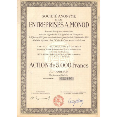 S.A. des Entreprises A. Monod (Act 5000 F)