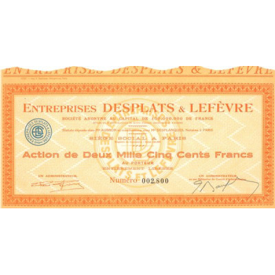 Entreprises Desplates & Lefèvre (Act 2500 F)