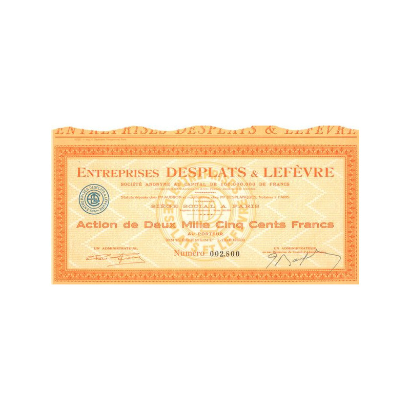 Entreprises Desplates & Lefèvre (Act 2500 F)