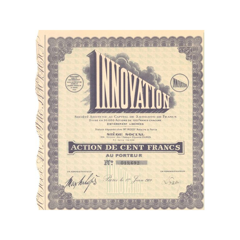 Innovation (Act 100 F)