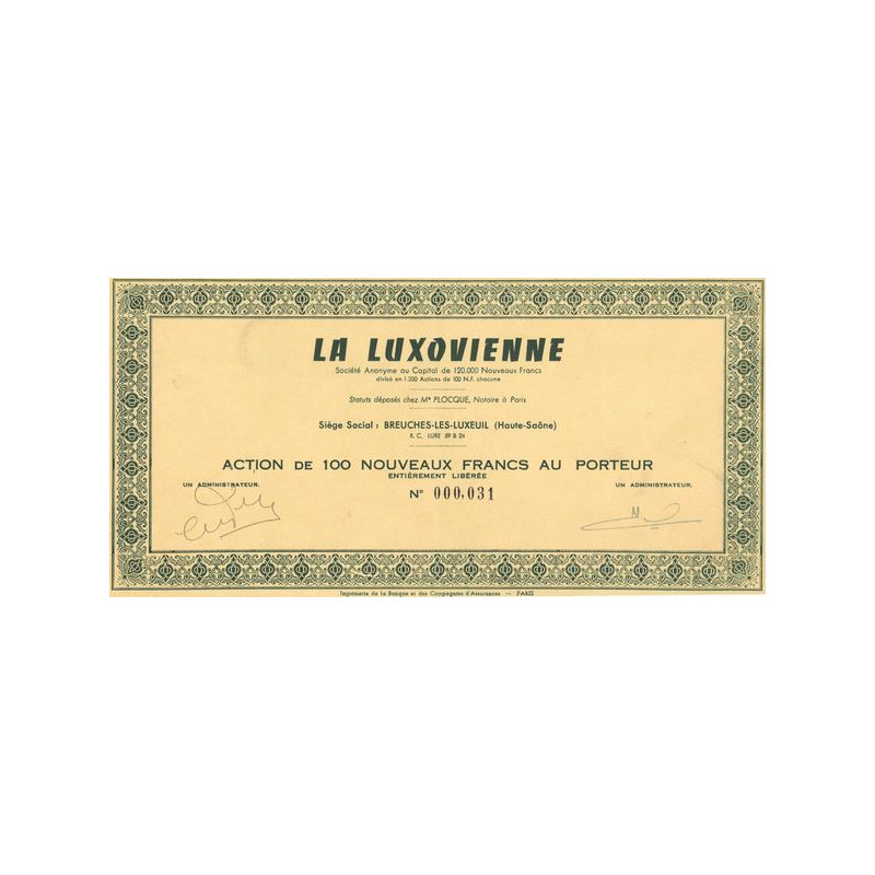 La Luxovienne (Act 100 NF)