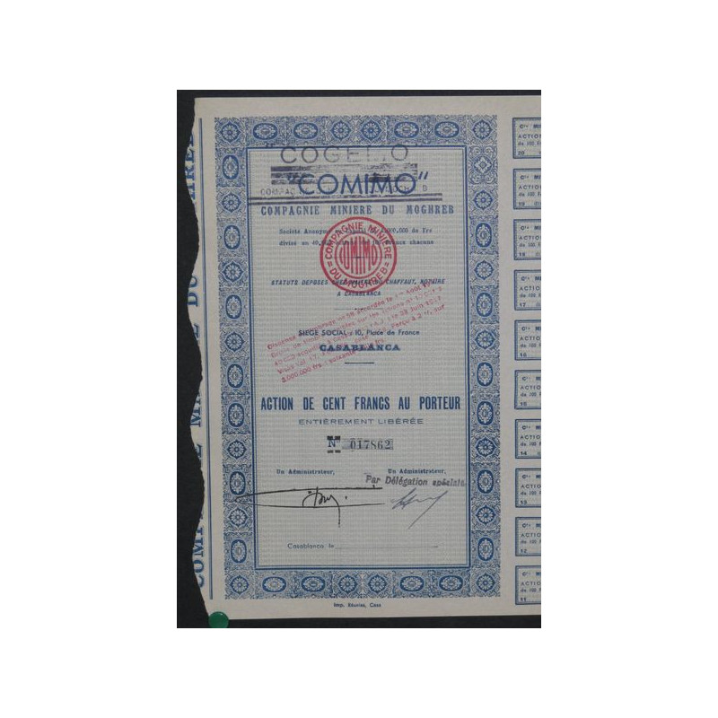 COGEMO "Comimo" Cie Minière du Moghreb