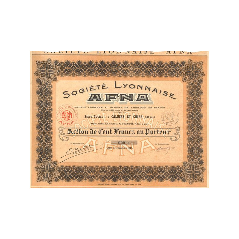 Sté Lyonnaise AFNA (Act 100 F)