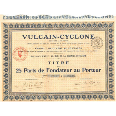 Vulcain-Cyclone (Titre de 25 PF)