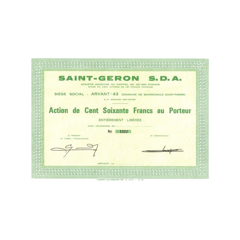 Saint-Geron S.D.A. (Act 160 F)