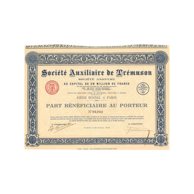 Sté Auxiliaire de Trémuson (PB)