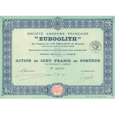 S.A. Française "Euboolith" (Act 100 F)