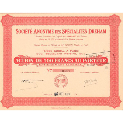 S.A. des Spécialités Dreham (Act 100 F)