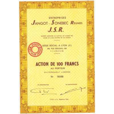 Entreprises Jangot-Sonebec Réunies J.S.R. (Act 100 F)