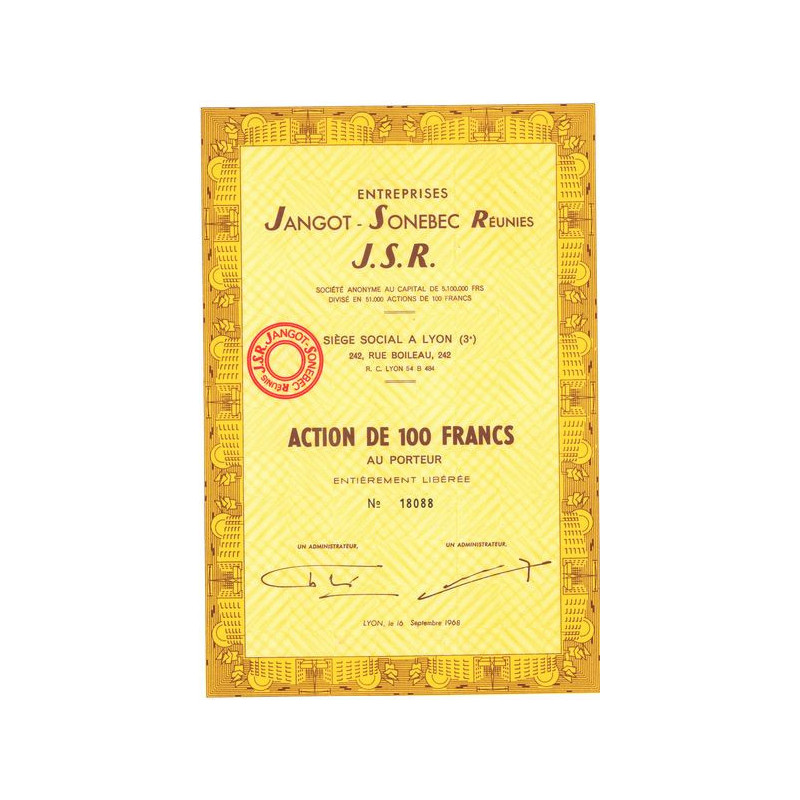 Entreprises Jangot-Sonebec Réunies J.S.R. (Act 100 F)