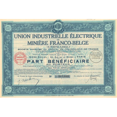 Union Industrielle Electrique et Minière Franco-Belge (Unifrabel) (PB)