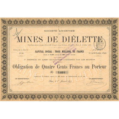 S.A. des Mines de Diélette (Obl 400 F)