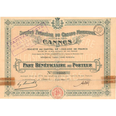 Sté Fermière du Casino Municipal de Cannes (PB)