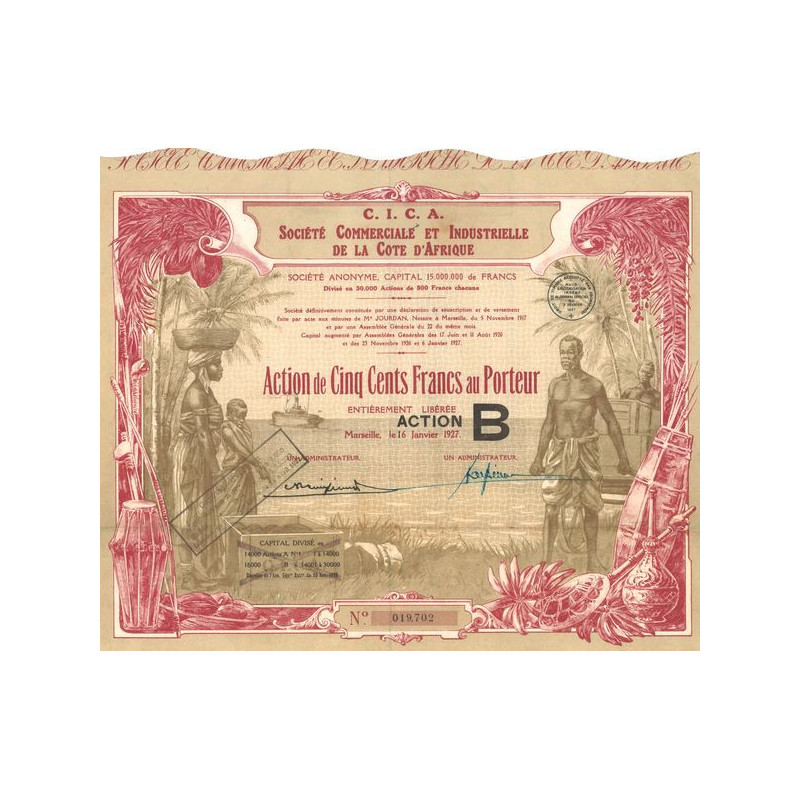 C. I. C. A. Sté Commerciale et Industrielle de la Cote d'Afrique (Act B) (Act 500 F)