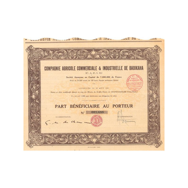 Cie Agricole Commerciale & Industrielle de Badikaha (C.A.C.I.B.) (PB)