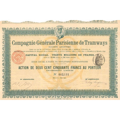 Cie Générale Parisienne de Tramways (Act 250 F)