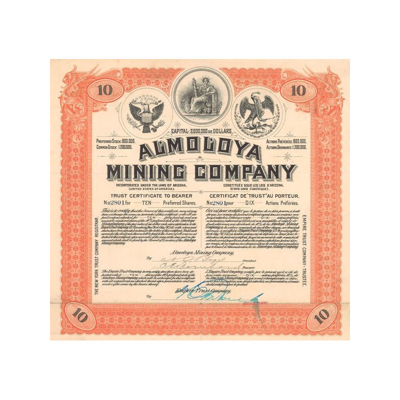 Almoloya Mining Company (Certif 10 Act Préférées)