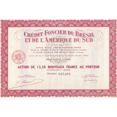 Crédit Foncier du Brésil et de l'Amérique du Sud (Act 12.50 NF)