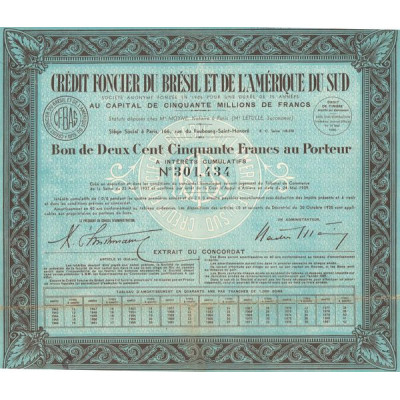 Crédit Foncier du Brésil et de l'Amérique du Sud (Bon 250 F) (Modele 2)