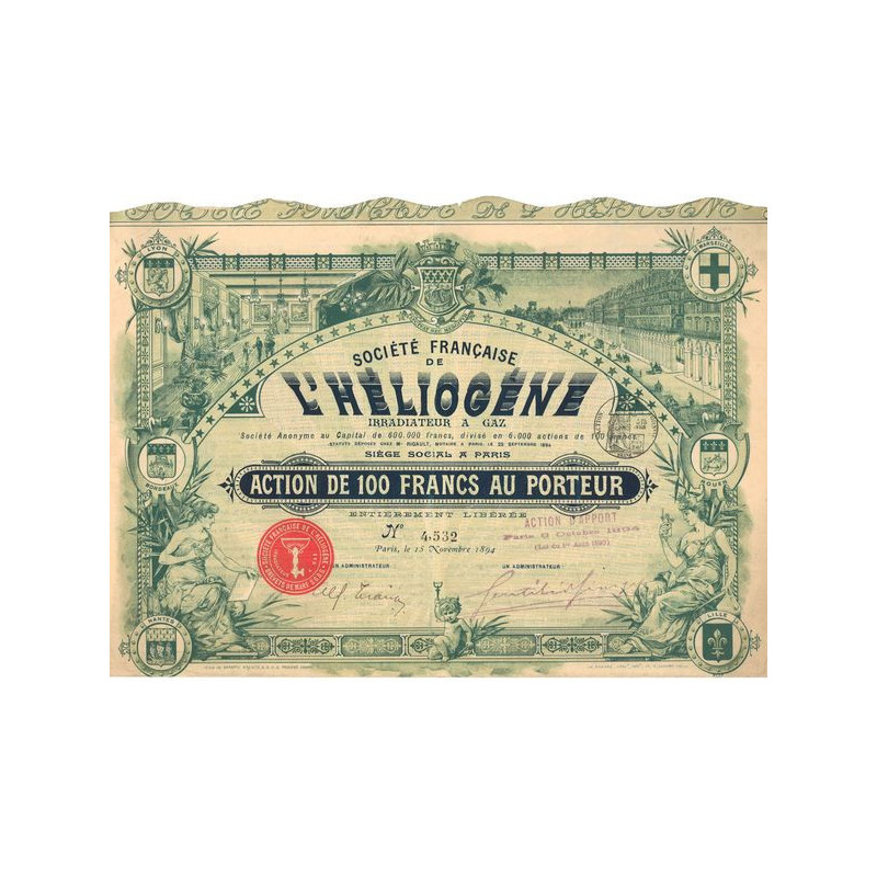 Sté Française de l'Héliogène Irradiateur à Gaz (Act 100 F)