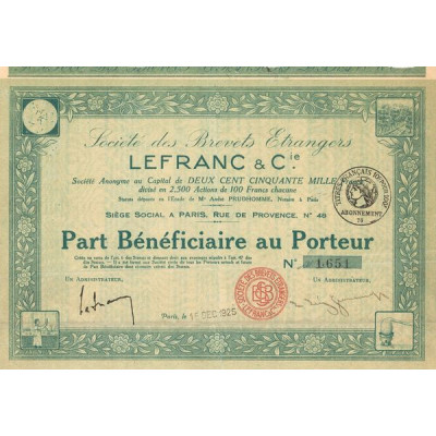 Sté des Brevets Etrangers Lefranc & Cie (PB)