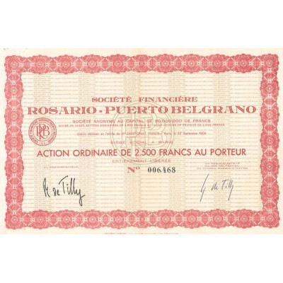 Sté Financière Rosario-Puerto Belgrano (Act 2500 F)