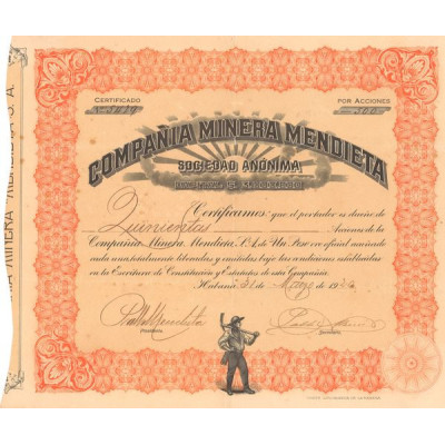Compania Minera Mendieta (Certif 500 Acc)