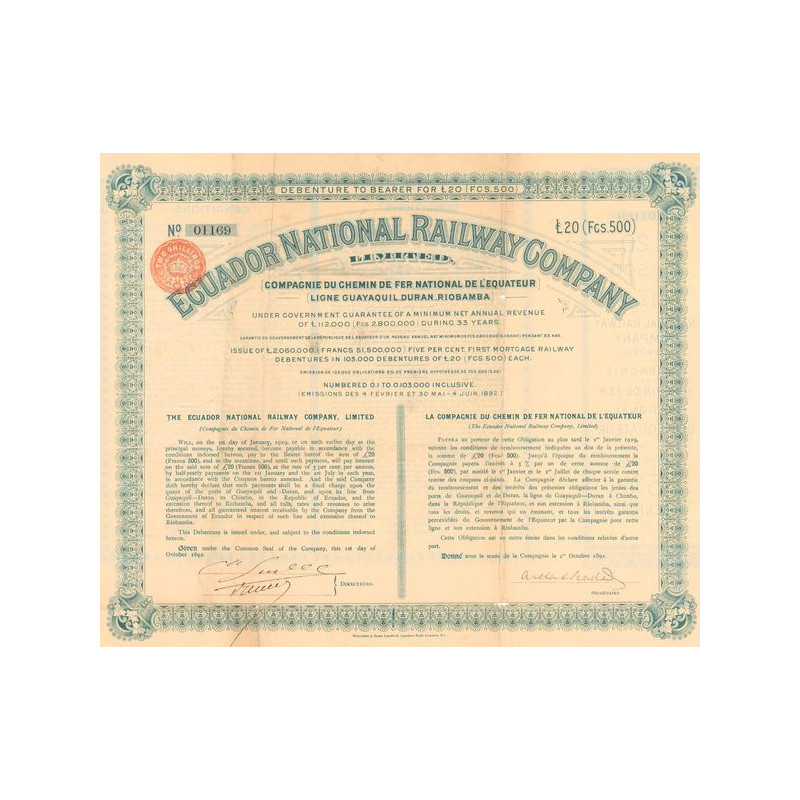 Eguador National Railway Company Limited (Act £20)
