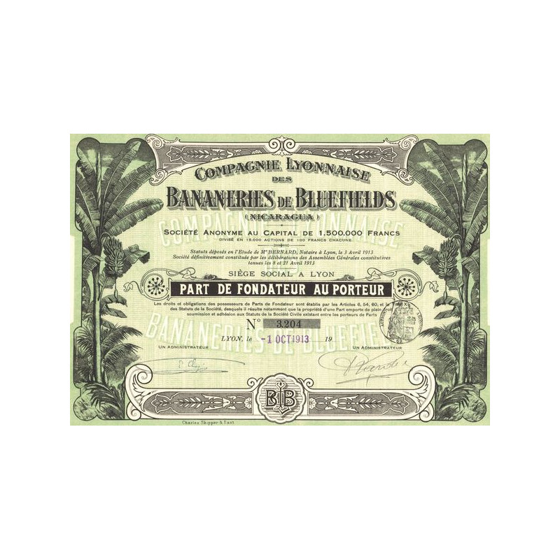Cie Lyonnaise des Bananeries de Bluefields (Nicaragua) (PF)
