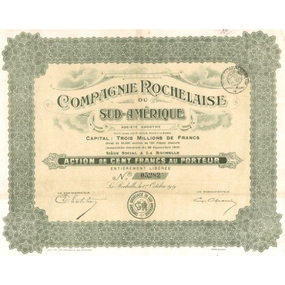 Cie Rochelaise du Sud-Amérique (Act 100 F)