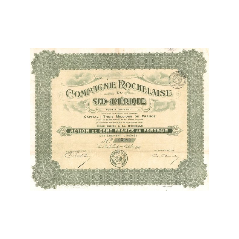 Cie Rochelaise du Sud-Amérique (Act 100 F)