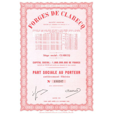 Forges de Clabecq (Part Sociale)