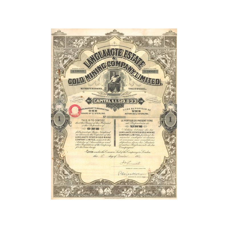 Langlaagte Estate & Gold Mining Cy Ltd (Act 1£)