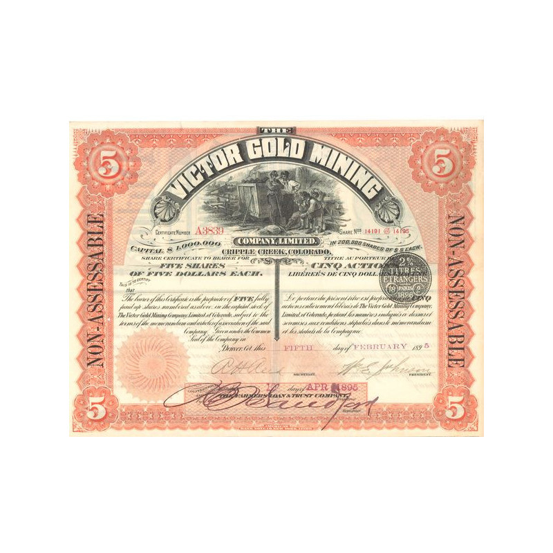 The Victor Gold Mining Cy Ltd (Titre 05 Act $ 5)
