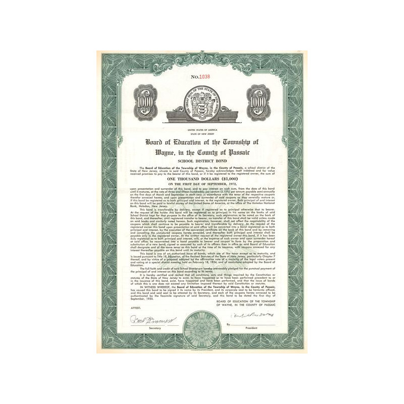 Board of Education of The Township of Wayne. In the County of Passaic (Act $ 1000)