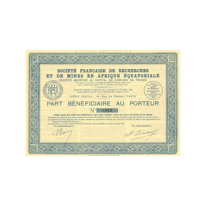 Sté Française de Recherches et de Mines en Afrique Equatoriale (PF)