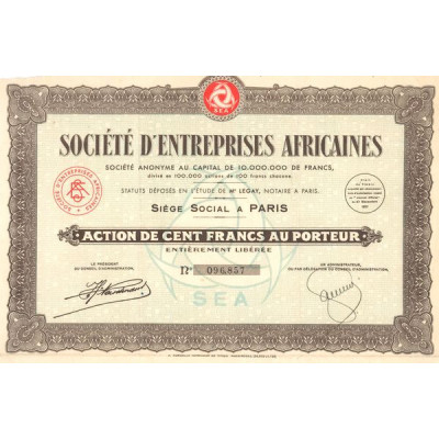 Sté d'Entreprises Africaines (Act 100 F) (Modele 2)