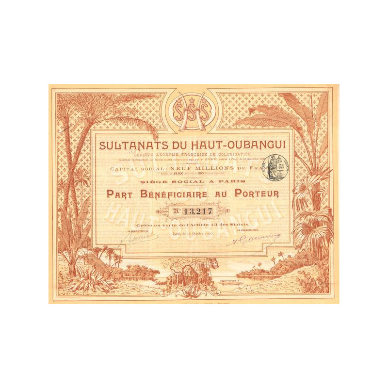 Sultanats du Haut-Oubangui S.A. Française de Colonisation (PB)