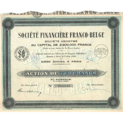 Sté Financière Franco-Belge S.A. (Act 500 F)