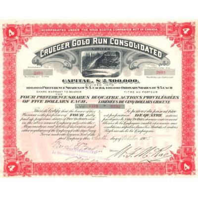 Crueger Gold Run Consolidated (Titre 04 Act 5$)(Rouge)