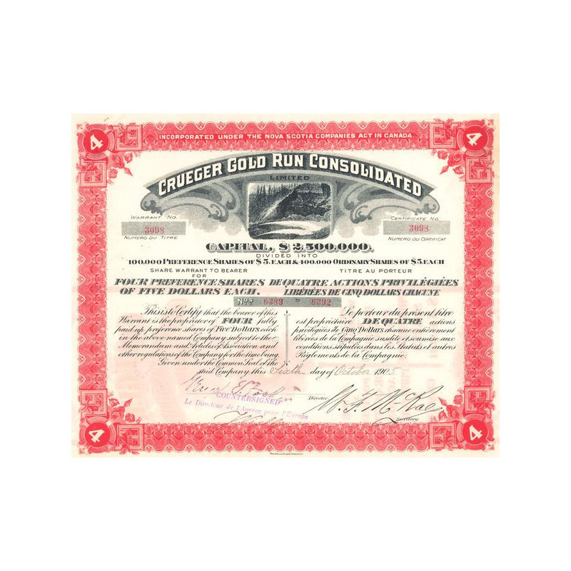 Crueger Gold Run Consolidated (Titre 04 Act 5$)(Rouge)