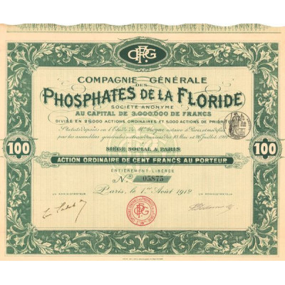 Cie Gale des Phosphates de la Floride (Act O 100 F)